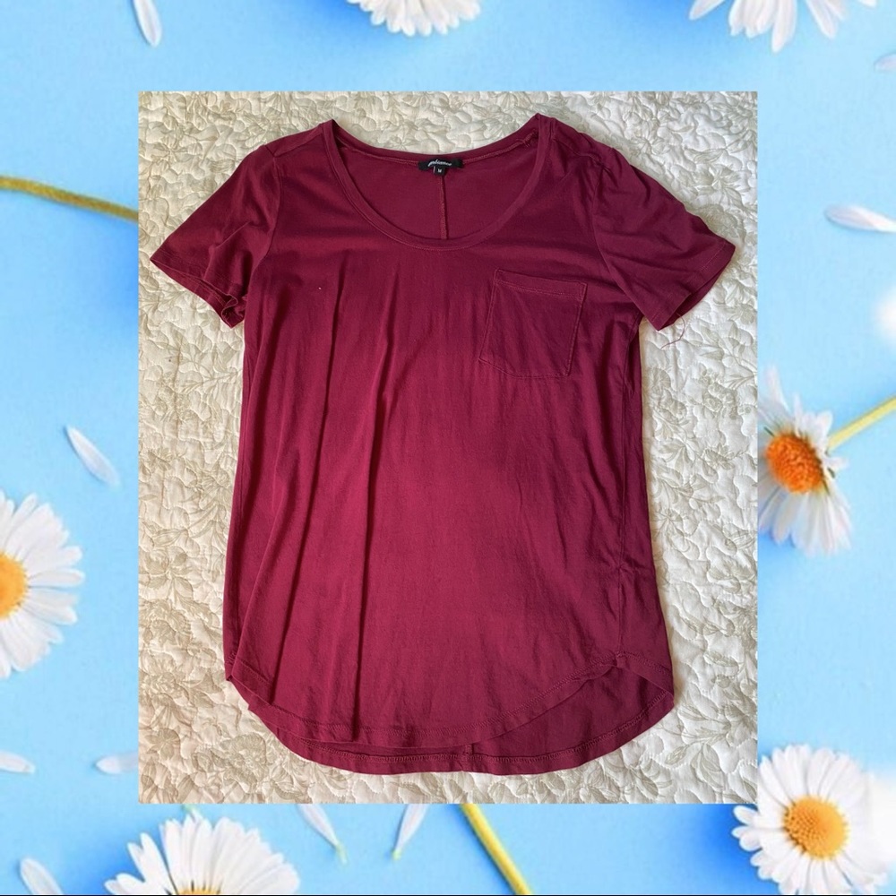 Long scoop neck t shirt